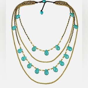 Elegant Gold and Turquoise Necklace